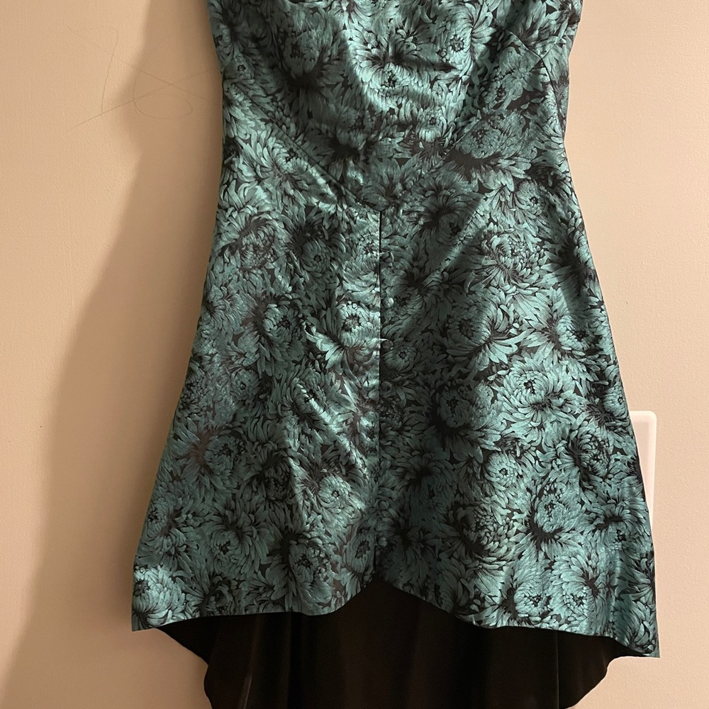 Elegant Floral Teal Dress